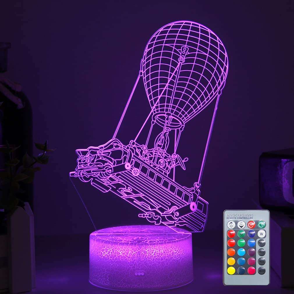 Hoofun Battle Bus Night Light: Lamps with 3D Stereo Vision and Remote Control, Desk Light for Battleroyal Players Modelling, Night Light for Boys Girls Birthday Christmas Festival Gifts - Image 1