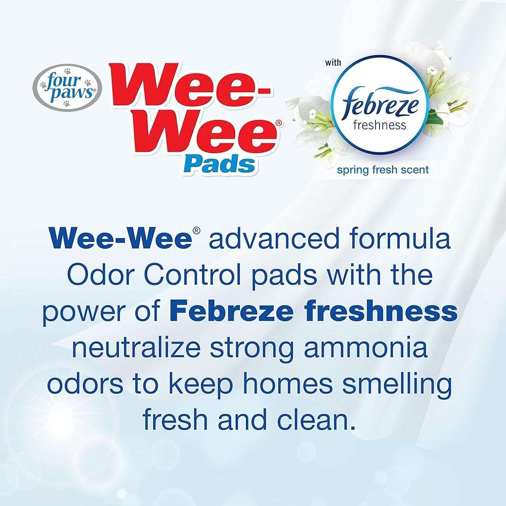 Four Paws Wee-Wee Odor Control with Febreze Freshness Pee Pads for Dogs & Puppies, Leak-Proof Dog Housebreaking Potty Training Floor Protection, Spring Fresh Scent, 22" x 23", 10 Count - Image 3