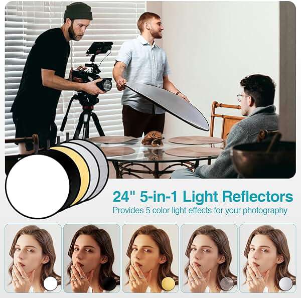 EMART 8.5 x 10 ft Backdrop Support System, Professional Photography Lighting Kit with 5500K 50W LED, 6 * 9ft Backdrop *3, Reflector,Umbrellas&Softbox Lighting Kit for Studio, Portrait, Video Shooting - Image 5