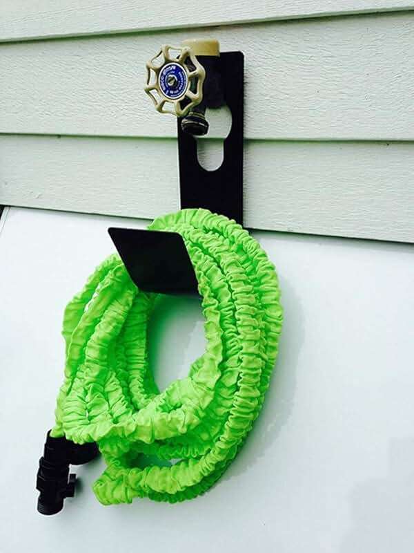 Ebliiny Garden Hose Hanger Wall Mount Heavy Duty Hose Holder Hook for 150ft 100ft 75ft 50ft Expandable Hose (Large, Black) - Image 2