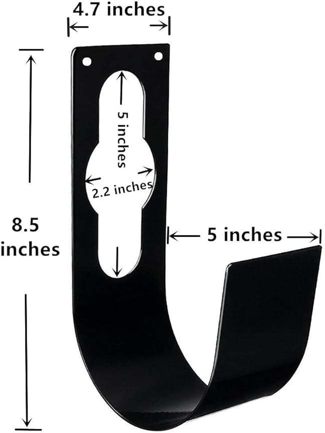 Ebliiny Garden Hose Hanger Wall Mount Heavy Duty Hose Holder Hook for 150ft 100ft 75ft 50ft Expandable Hose (Large, Black) - Image 3