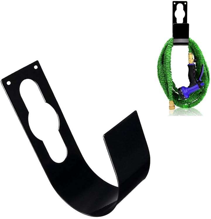 Ebliiny Garden Hose Hanger Wall Mount Heavy Duty Hose Holder Hook for 150ft 100ft 75ft 50ft Expandable Hose (Large, Black) - Image 4
