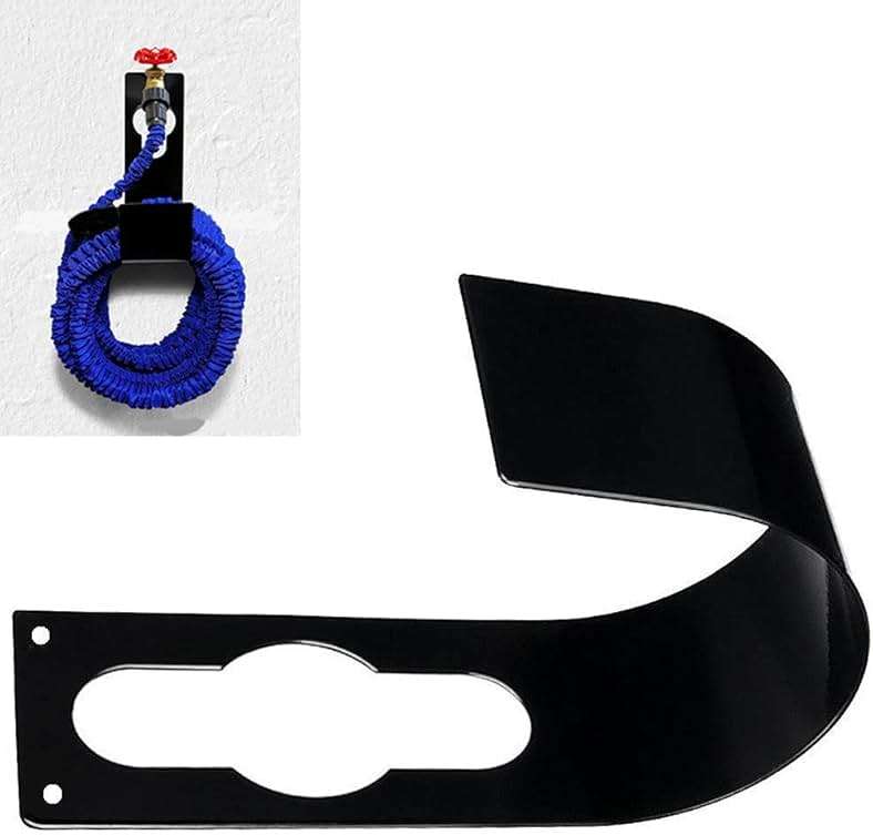 Ebliiny Garden Hose Hanger Wall Mount Heavy Duty Hose Holder Hook for 150ft 100ft 75ft 50ft Expandable Hose (Large, Black) - Image 5