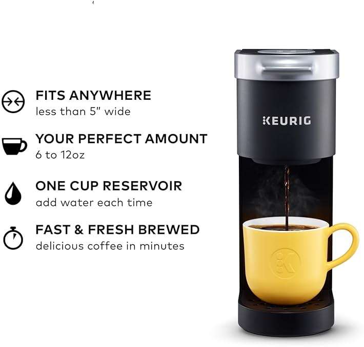 Keurig K-Mini Single Serve K-Cup Pod Coffee Maker, 6 to 12oz Brew size, with Cord Storage, Perfect for Small Spaces, Black - Image 4