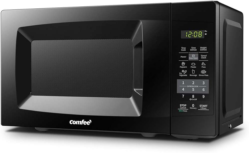 COMFEE' EM720CPL-PMB Countertop Microwave Oven with Sound On/Off, ECO Mode and Easy One-Touch Buttons, 0.7cu.ft, 700W, Black - Image 1