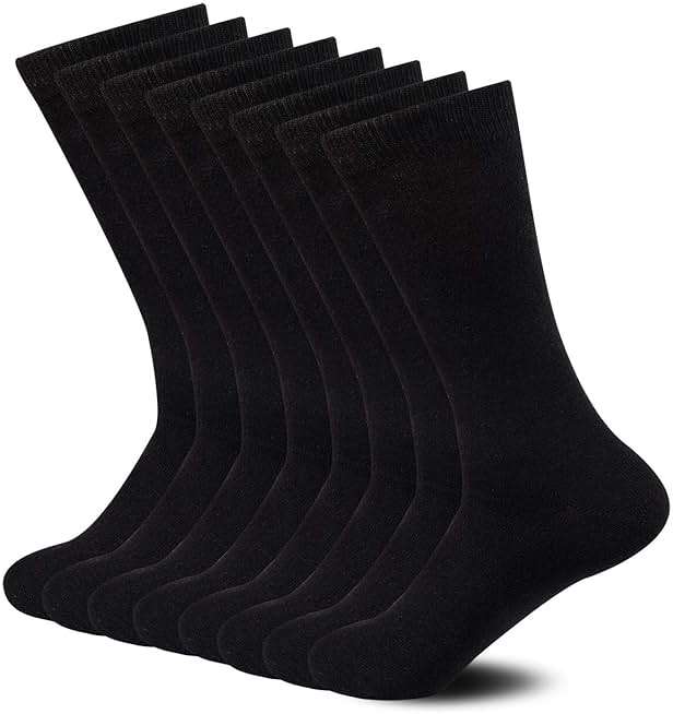 Sock Amazing Unisex Bamboo Rayon Socks Super Soft Black Crew Socks 8 Pack - Image 1