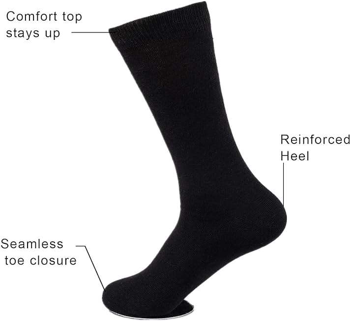 Sock Amazing Unisex Bamboo Rayon Socks Super Soft Black Crew Socks 8 Pack - Image 2