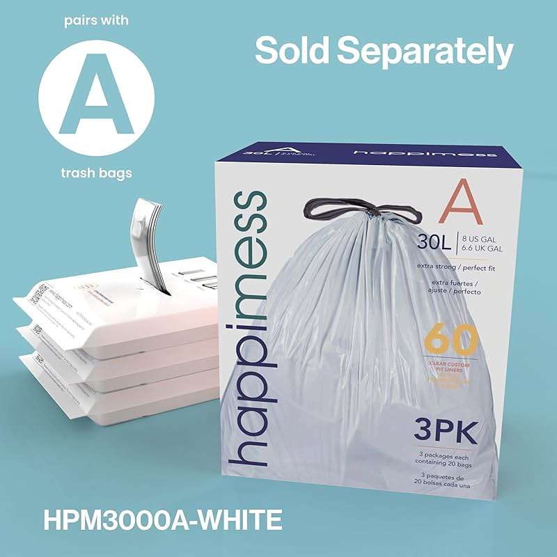 happimess 8-Gallon Cotton White Step-Open Trash Can, Durable, Odor Control, Kitchen, Bathroom, Office HPM1007A - Image 5