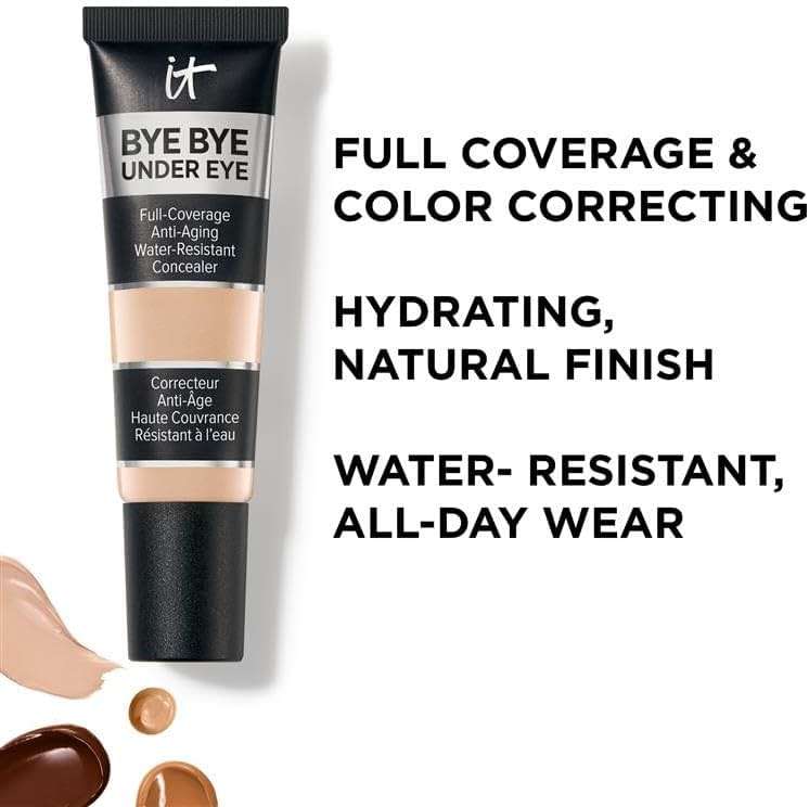 IT Cosmetics Bye Bye Under Eye Concealer - Water-Resistant, 24H Full Coverage Brightening Concealer For Dark Circles, Fine Lines, Redness & Discoloration, Anti-Aging Color Correcting Cream - 0.4 fl oz - Image 3