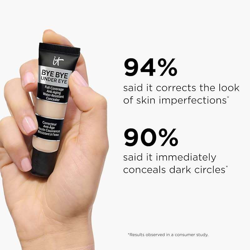 IT Cosmetics Bye Bye Under Eye Concealer - Water-Resistant, 24H Full Coverage Brightening Concealer For Dark Circles, Fine Lines, Redness & Discoloration, Anti-Aging Color Correcting Cream - 0.4 fl oz - Image 7
