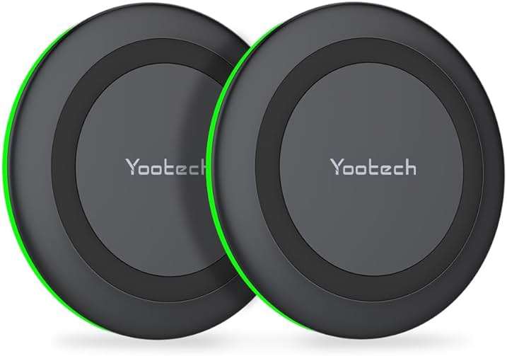 Yootech [2 Pack] Wireless Charger,10W Max Wireless Charging Pad Compatible with iPhone 17/17 Pro/17 Pro Max/Air/16/15/14/13/SE 2022/12/11,Samsung Galaxy S25/S24,for AirPods Pro 3(No AC Adapter) - Image 1