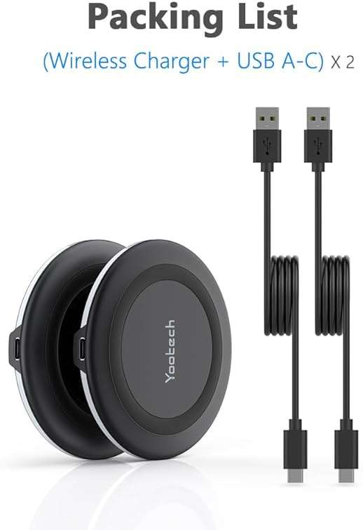 Yootech [2 Pack] Wireless Charger,10W Max Wireless Charging Pad Compatible with iPhone 17/17 Pro/17 Pro Max/Air/16/15/14/13/SE 2022/12/11,Samsung Galaxy S25/S24,for AirPods Pro 3(No AC Adapter) - Image 7