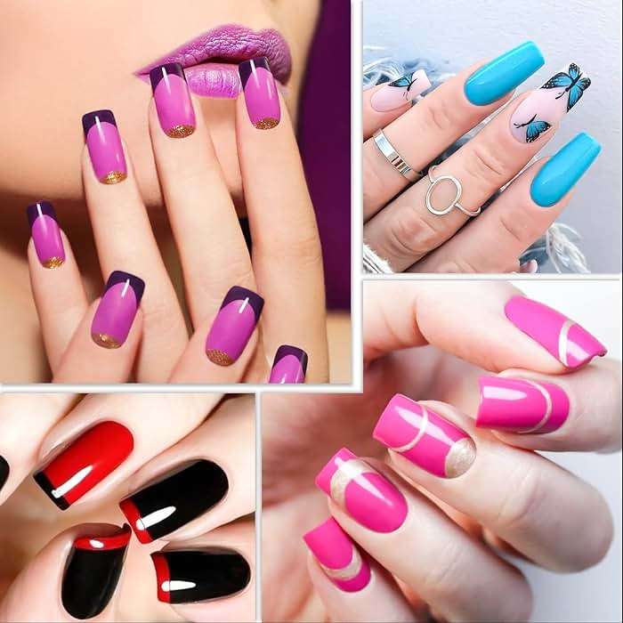 krofaue 500PCS Soft Gel False Nails Tips - Half Cover Acrylic Nail Tips 10 Sizes Lady French Style Acrylic Artificial Tip Manicure with Box for Nail Tips Art Salons and Home DIY - Image 7