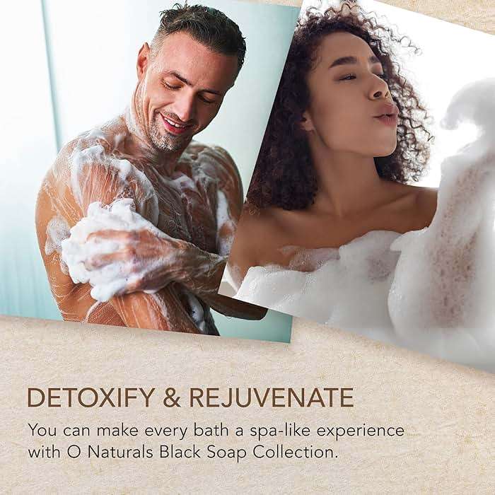 O NATURALS 100% Natural Bar Soap - Gift Set - Organic Ingredients & Essential Oils - Spa Gifts for Women & Men, Body Wash & Face Soap - 6PC Black Soap Collection - Mothers Days Gifts - Image 5