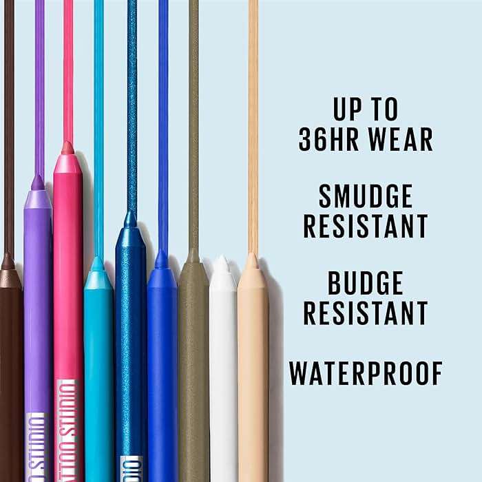 Maybelline TattooStudio Long-Lasting Sharpenable Eyeliner Pencil, Glide on Smooth Gel Pigments with 36 Hour Wear, Waterproof, Striking Navy, 1 Count - Image 3