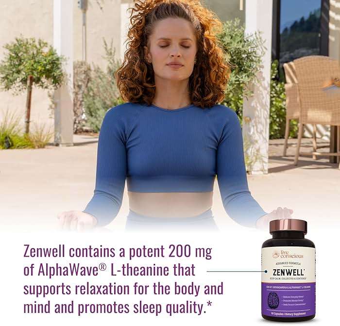 Live Conscious KSM-66 Ashwagandha Supplement w/L Theanine & AlphaWave - ZenWell Everyday Stress Relief, Cognitive, Brain Health - Ashwagandha for Men & Women - 60 Capsules - Image 3