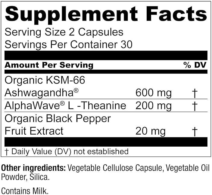Live Conscious KSM-66 Ashwagandha Supplement w/L Theanine & AlphaWave - ZenWell Everyday Stress Relief, Cognitive, Brain Health - Ashwagandha for Men & Women - 60 Capsules - Image 7