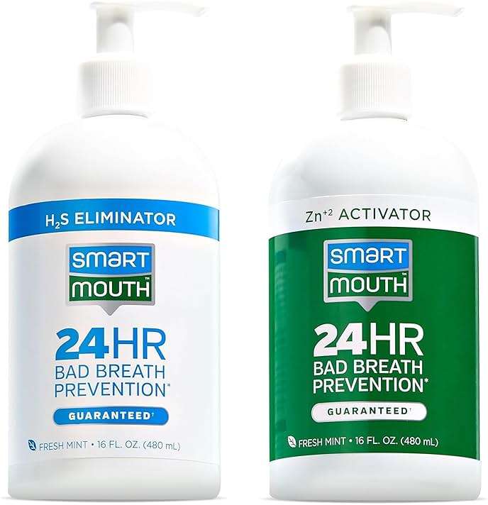 SmartMouth Original 2-Bottle Zinc Activated Mouthwash with Pumps - Instant Fresh Breath Mouthwash - Eliminates Bad Odors & Bad Breath - Sugar, Gluten & Alcohol-Free - Fresh Mint - 16 fl oz, 2-Pack - Image 1