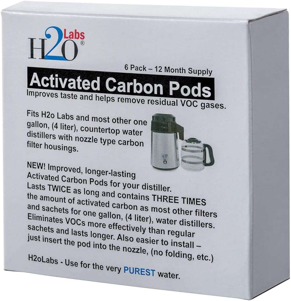 The ORIGINAL H2o Labs Exclusive Water Distiller Filter Pods for the Purest Water - Last Twice as Long and Contain Three Times the Activated Carbon as most other filters & sachets. One-Year Supply - Image 1