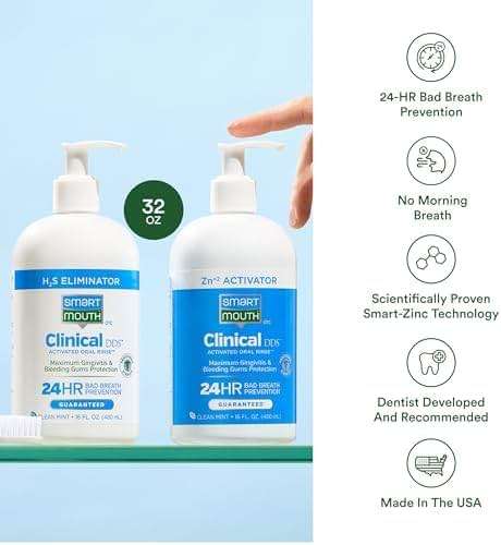SmartMouth Clinical 2-Bottle Activated Mouthwash System - Anti-Plaque & Anti-Gingivitis for Healthy Gum Support - Clinical-Strength Mouthwash for All-Day Fresh Breath - Alcohol-Free - 16 fl oz Each - Image 5