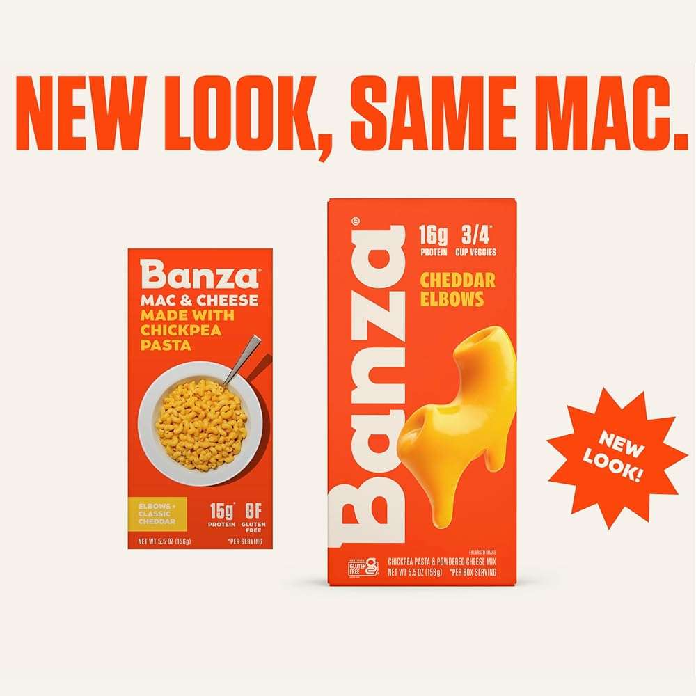 Banza Mac and Cheese Variety Pack - High Protein, Gluten Free, and Lower Carb Protein Mac and Cheese - 5.5oz (Pack of 6) - Image 2