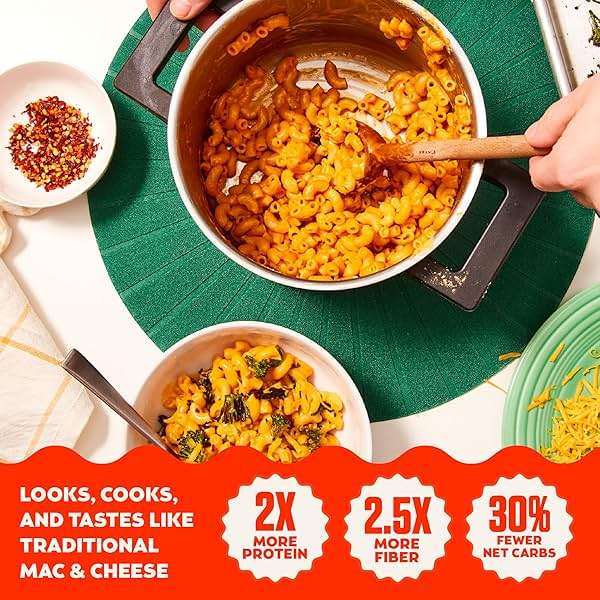 Banza Mac and Cheese Variety Pack - High Protein, Gluten Free, and Lower Carb Protein Mac and Cheese - 5.5oz (Pack of 6) - Image 3