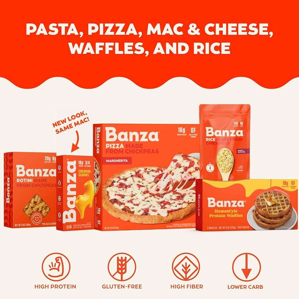 Banza Mac and Cheese Variety Pack - High Protein, Gluten Free, and Lower Carb Protein Mac and Cheese - 5.5oz (Pack of 6) - Image 7