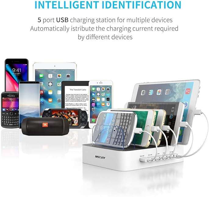 MSTJRY 5-Port Charging Station, Charges 5 Devices at Once, for Home Office Desk - Image 4