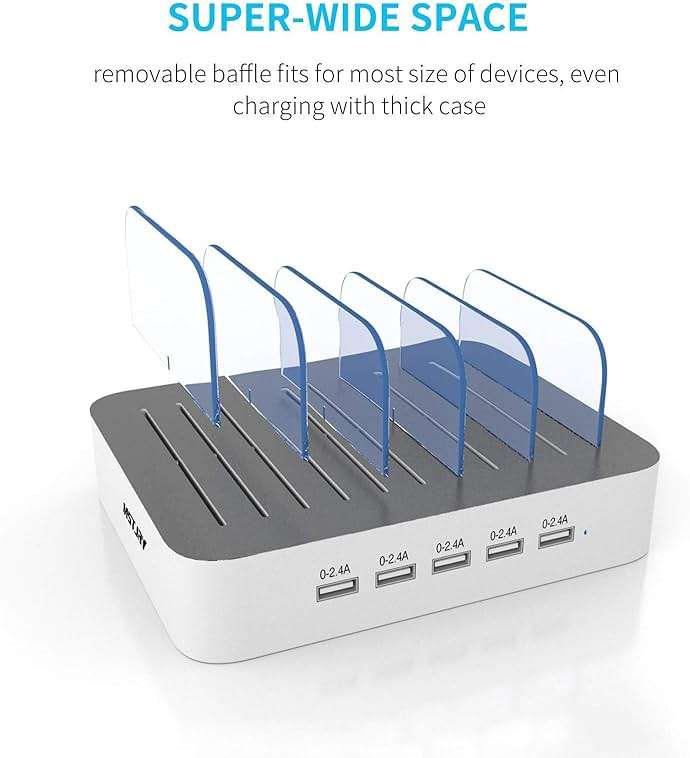 MSTJRY 5-Port Charging Station, Charges 5 Devices at Once, for Home Office Desk - Image 5