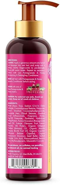 Mielle Organics Pomegranate & Honey Detangling & Moisturizing Shampoo - Curly Hair Shampoo for Women - Enriched with Honey & Babassu Oil to Lift Dirt, Loosen Tangles & Retain Moisture (12 Fl Oz) - Image 6