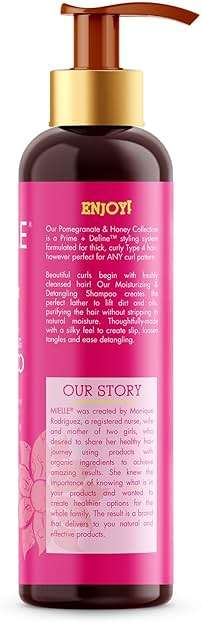 Mielle Organics Pomegranate & Honey Detangling & Moisturizing Shampoo - Curly Hair Shampoo for Women - Enriched with Honey & Babassu Oil to Lift Dirt, Loosen Tangles & Retain Moisture (12 Fl Oz) - Image 7