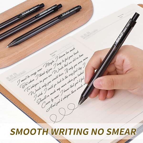 Sikao Black Pens Bulk, 60 Pack Retractable Ballpoint Pens Black Ink | Smooth Writing 1.0mm Clear Lines No-Smear, Click Pens for Teachers, Students, Servers, School & Office Supplies - Image 6