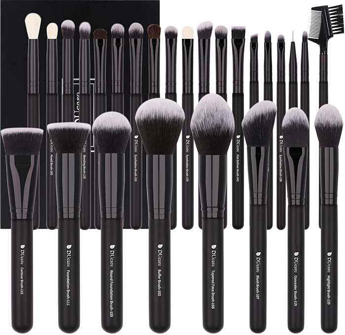 DUcare Professional Makeup Brushes Set 27Pcs Makeup Brush Set Premium Synthetic Kabuki Foundation Blending Face Powder Blush Concealers Eye Shadows Brushes - Image 1