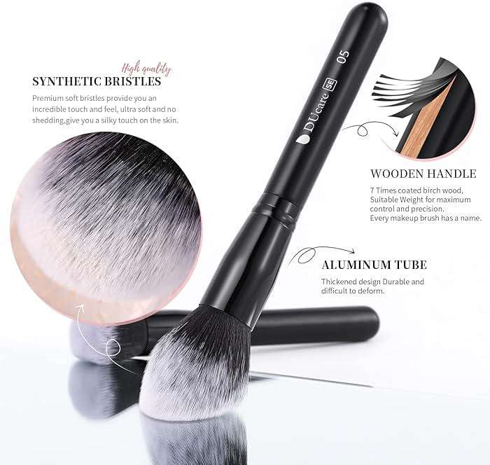 DUcare Professional Makeup Brushes Set 27Pcs Makeup Brush Set Premium Synthetic Kabuki Foundation Blending Face Powder Blush Concealers Eye Shadows Brushes - Image 5
