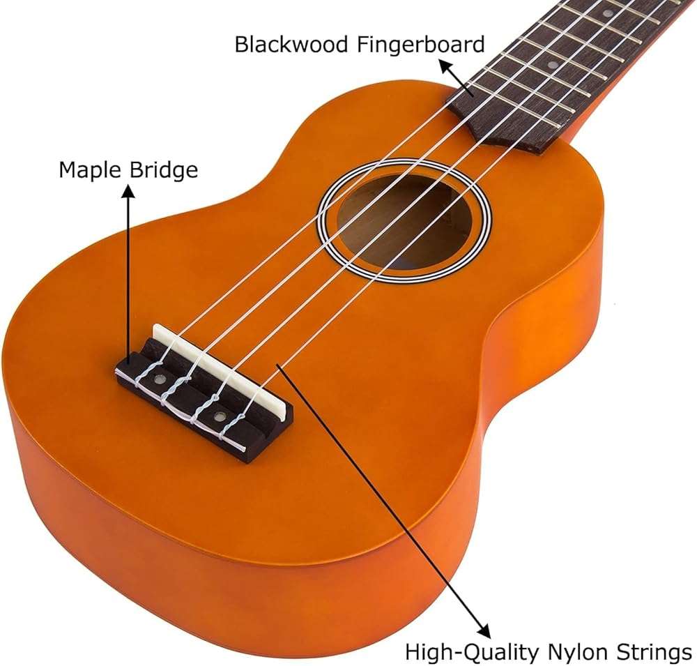 Soprano Ukulele Beginner Kit 21 Inch Ukelele w/Free Online Lesson Case Strap Tuner Strings Picks, Fast to Learn - Image 3