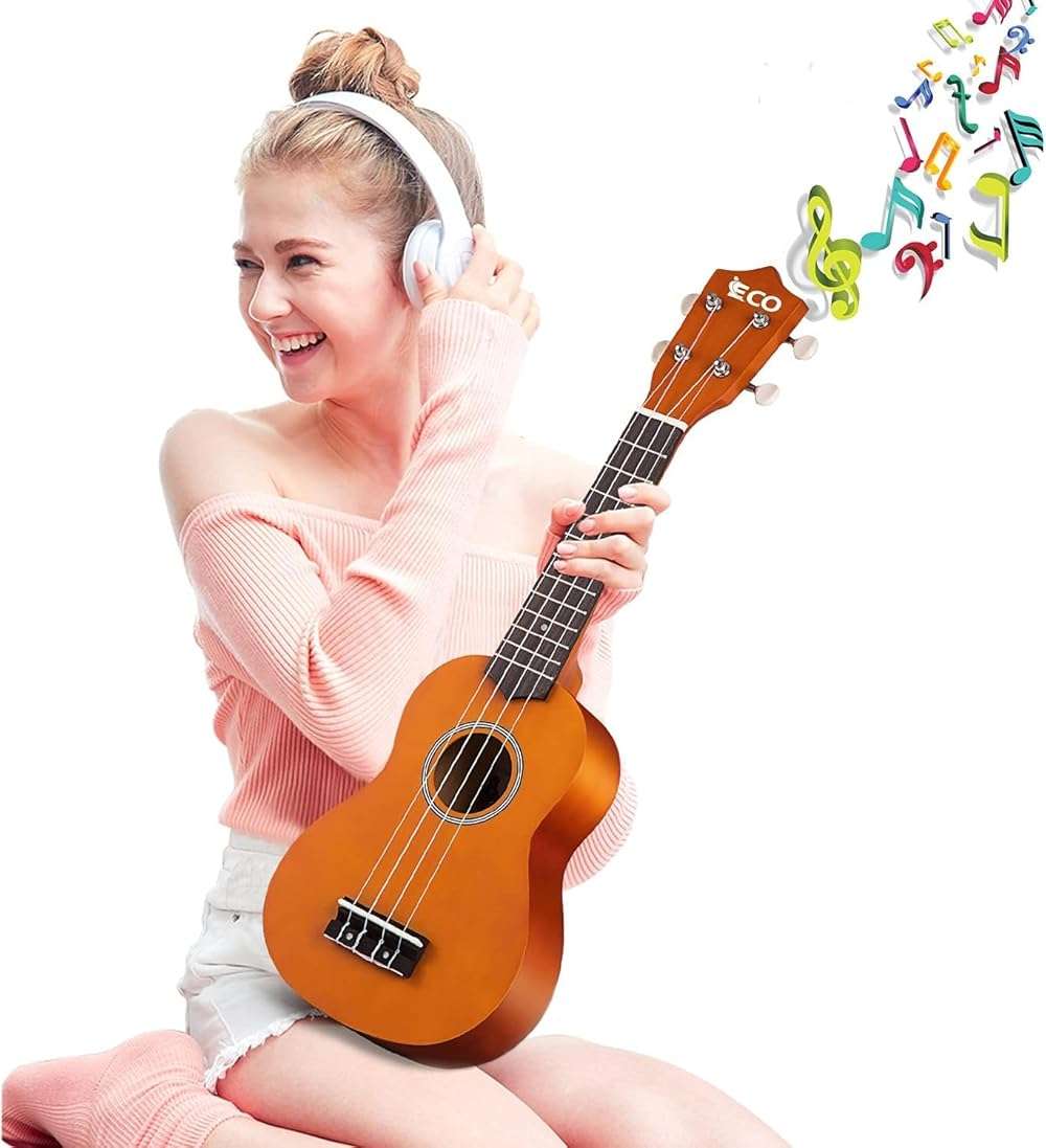 Soprano Ukulele Beginner Kit 21 Inch Ukelele w/Free Online Lesson Case Strap Tuner Strings Picks, Fast to Learn - Image 5