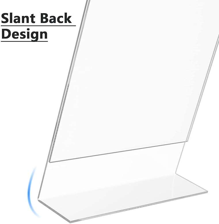 MaxGear 6 Pack Acrylic Sign Holder 8.5 X 11, Plastic Paper Holder With Vertical Slanted Back, Picture Photo Frames Display Stand Flyer and Document Organizer for Office Desktop Use - Image 5