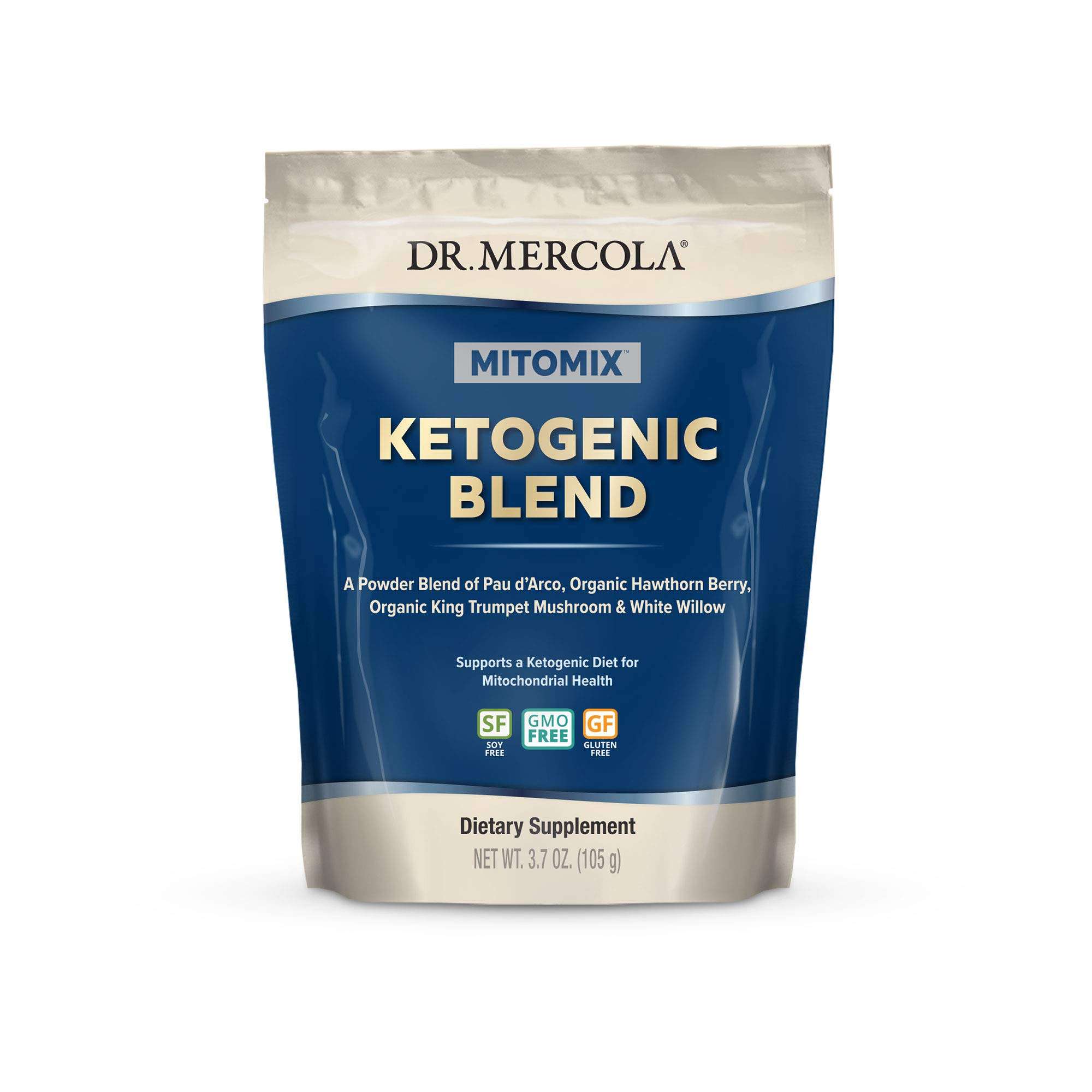 Dr. Mercola Biothin Herbal Autophagy Complex Powder with PAU d'Arco, Hawthorn Berry, King Trumpet Mushroom, and White Willow Bark, 30 Servings - Image 1