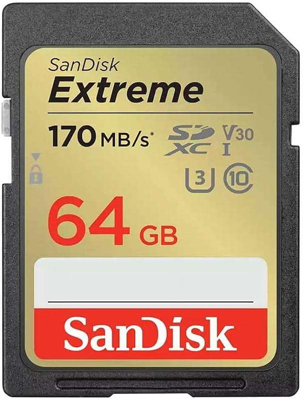 SanDisk 64GB Extreme SDXC UHS-I Memory Card - 150MB/s, C10, U3, V30, 4K UHD, SD Card - SDSDXV6-064G-GNCIN - Image 1