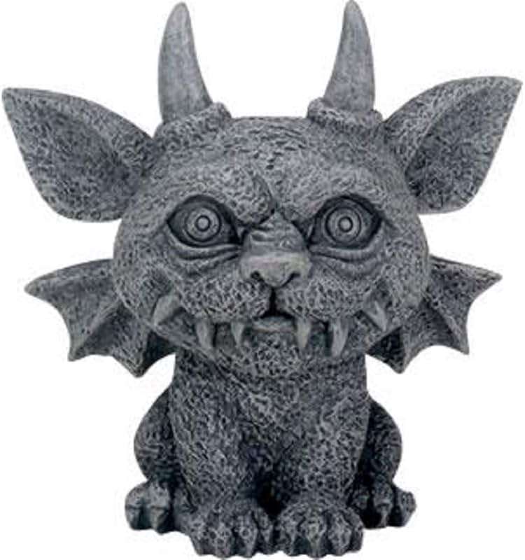 SUMMIT COLLECTION 3.25 Inch Medieval Dark Grey Winged Gothic Gargoyle Guardian Bast Desk and Shelf Decoration - Image 1