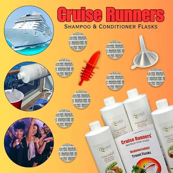 Fake Shampoo & Conditioner By CRUISE RUNNERS Hidden Liquor Alcohol Flasks For Booze Cruise Enjoy Rum Runners 4 Bottles - Image 2