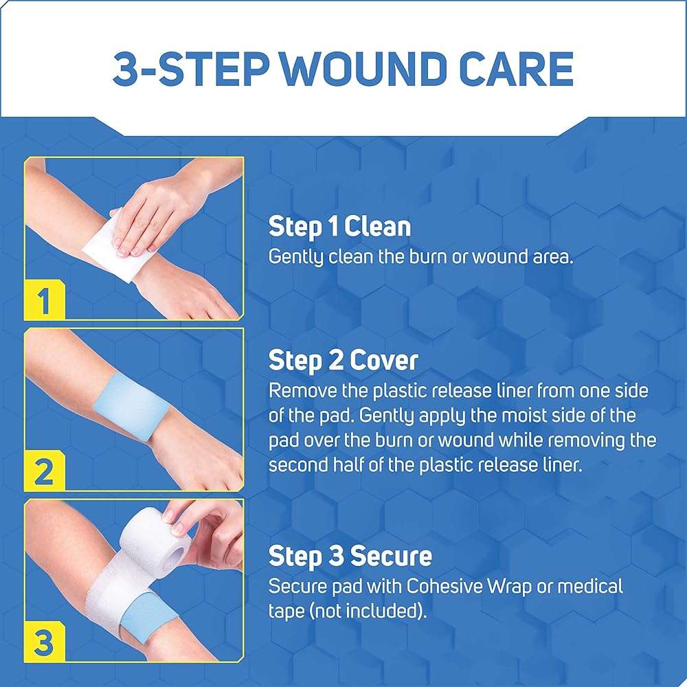 Care Science Hydrogel Sterile Burn Dressing Bandage Pads for Burn Relief, 4 ct | Instant Cooling Relief for Minor Burns & Wounds - Image 5