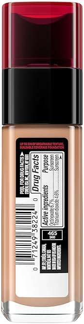 L'Oreal Paris Makeup Infallible Up to 32 Hour Fresh Wear Lightweight Foundation, 465 Sand, 1 Fl Oz, Packaging May Vary - Image 9