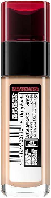 L'Oreal Paris Makeup Infallible Up to 32 Hour Fresh Wear Lightweight Foundation, 435 Rose Vanilla, 1 Fl Oz, Packaging May Vary - Image 9