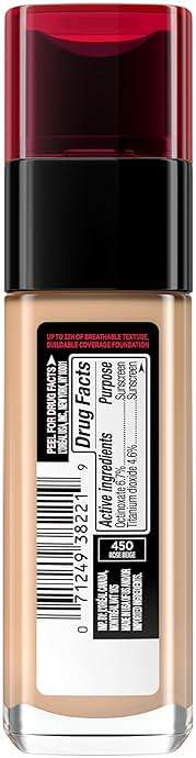 L'Oreal Paris Makeup Infallible Up to 32 Hour Fresh Wear Lightweight Foundation, 450 Rose Beige, 1 Fl Oz, Packaging May Vary - Image 9