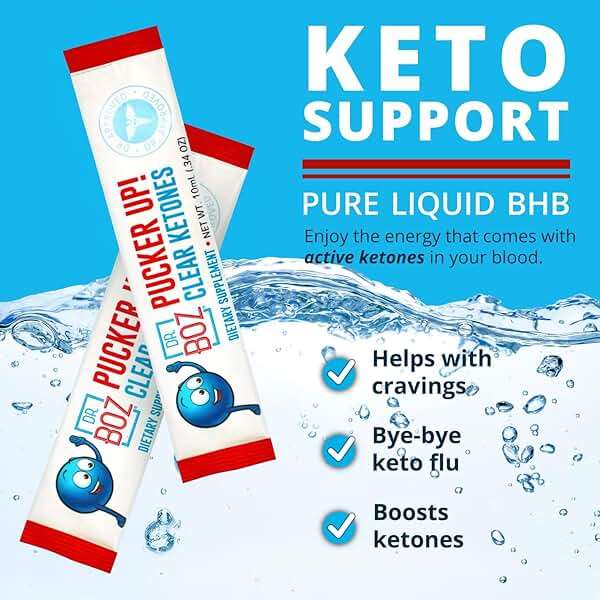 Dr. Boz - Pucker UP! Clear Ketones, 20 Packets - Pure Liquid BHB - Fast Acting Exogenous Ketones - Increase Energy & Clarity - Max Strength - Quality Tested - Made in USA - Keto Diet - 0.34oz (10ml) - Image 2