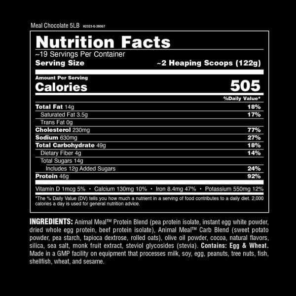 Animal Meal - Protein Shake with Whole Food Ingredients, Aids in Muscle Recovery, with Egg White, Beef & Pea Protein Blend, Chocolate Flavor, 5 lbs - Image 7