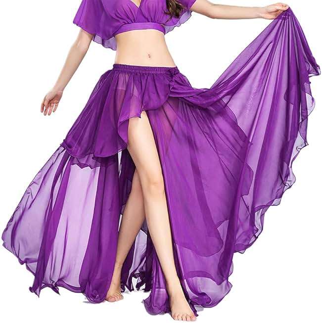 ROYAL SMEELA Chiffon Fairy Belly Dance Skirt Large Swing Skirts Women Belly Dancing Practice Clothing One Size, 11 Colors - Image 1