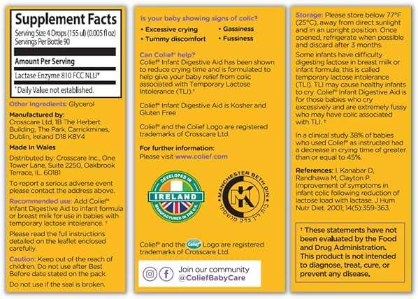 Colief Infant Digestive Aid | Gas Drops for Babies | Natural & Safe Infant Gas Relief | Reduces Baby Colic, Tummy Bloating, Fussing & Crying | 90 Servings | 0.5 Fl Oz (Single Pack) - Image 2