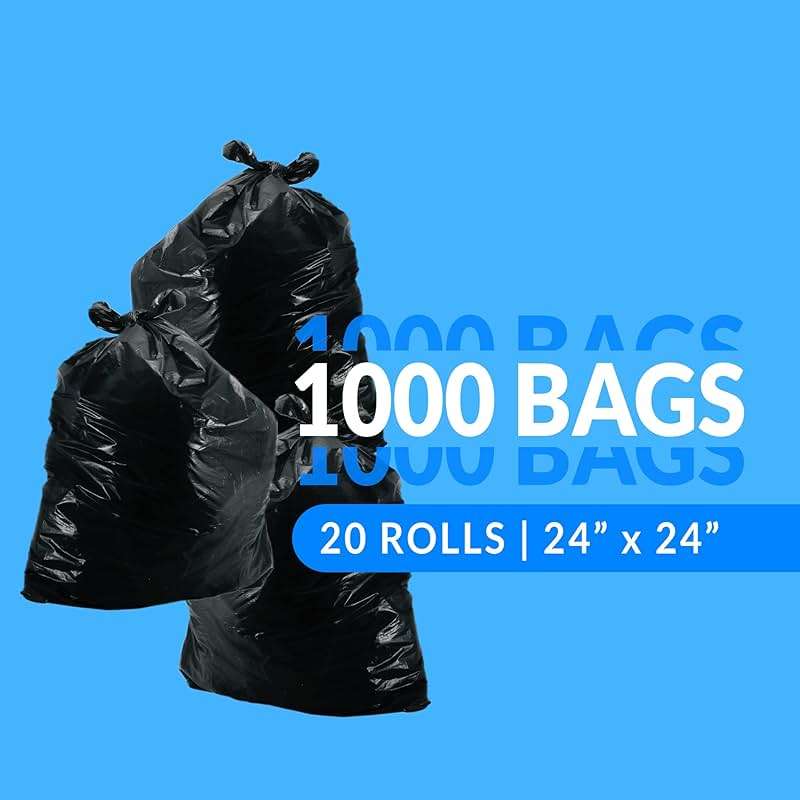 Reli. 6-10 Gallon Trash Bags | 1000 Bags | Black | Bathroom | Strong | Garbage - Image 2